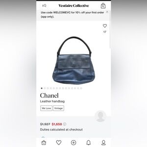 CHANEL Black Leather Logo Detail